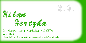 milan hertzka business card